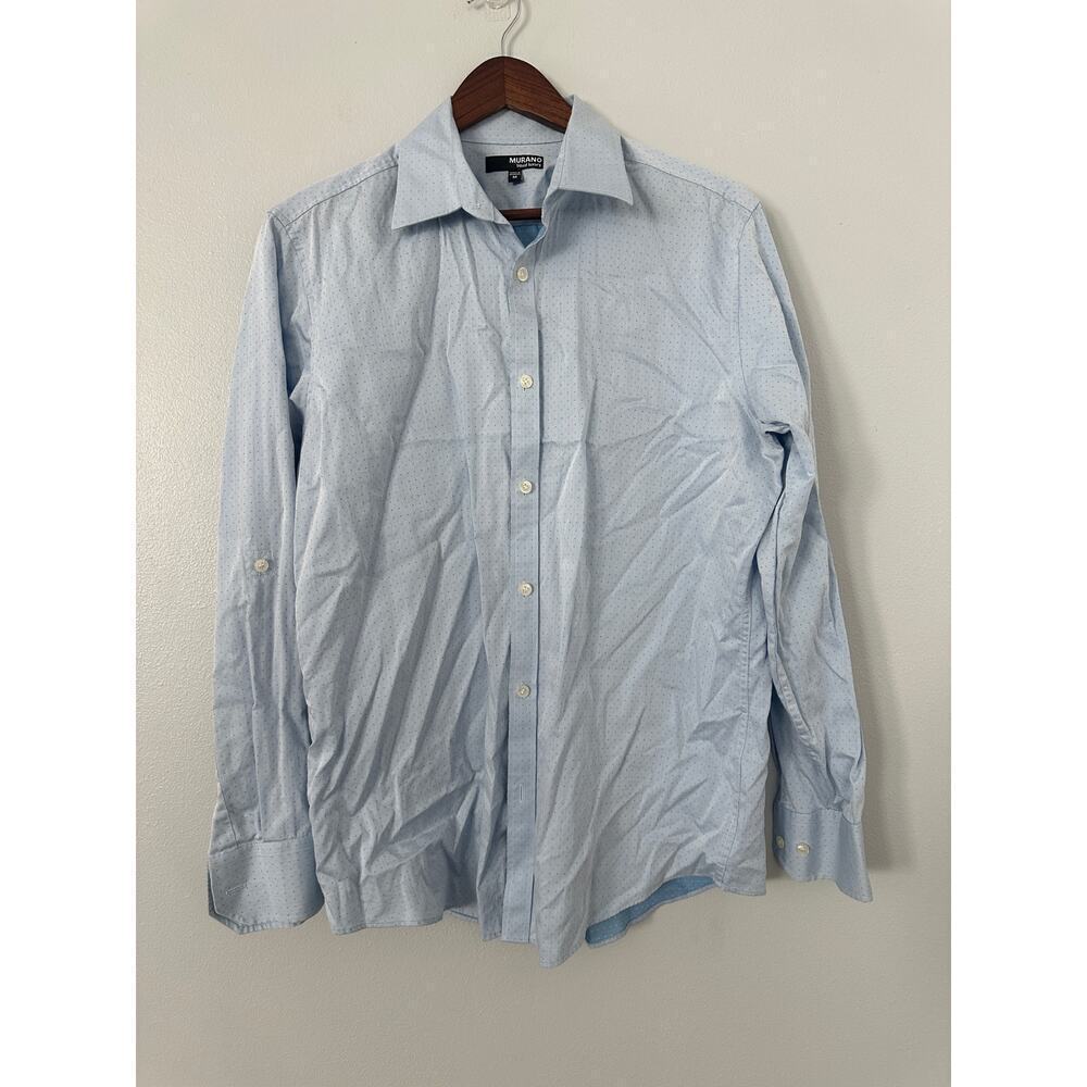 Murano Mens's Liquid Luxury Polka Dot Dress Shirt sz Medium